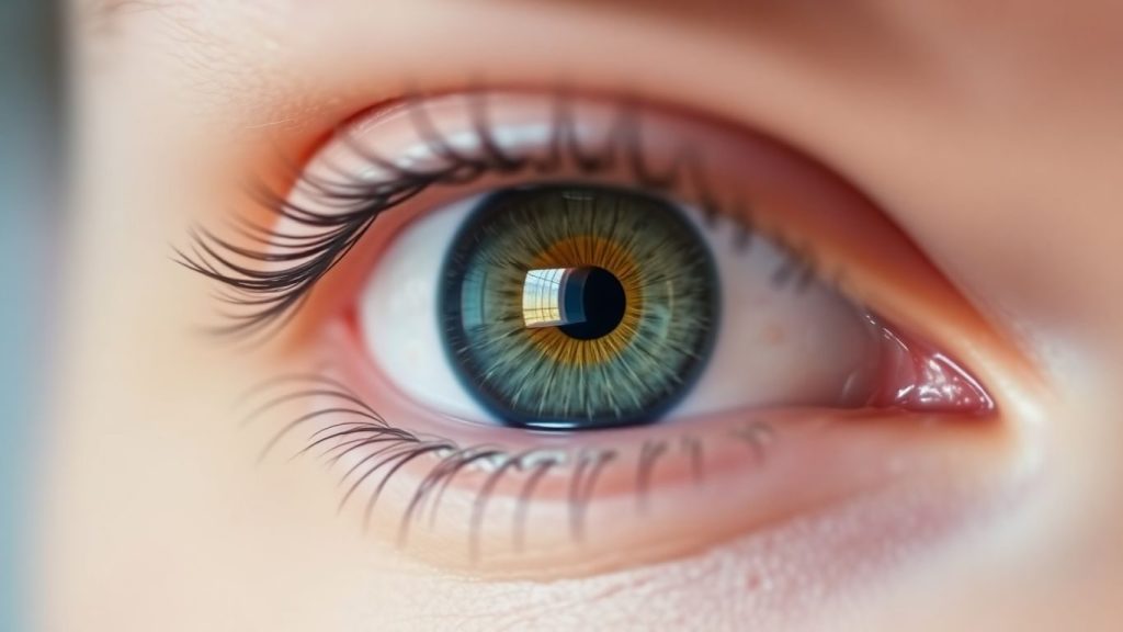 Ochi sănătos, clar, cu detalii vizibile.